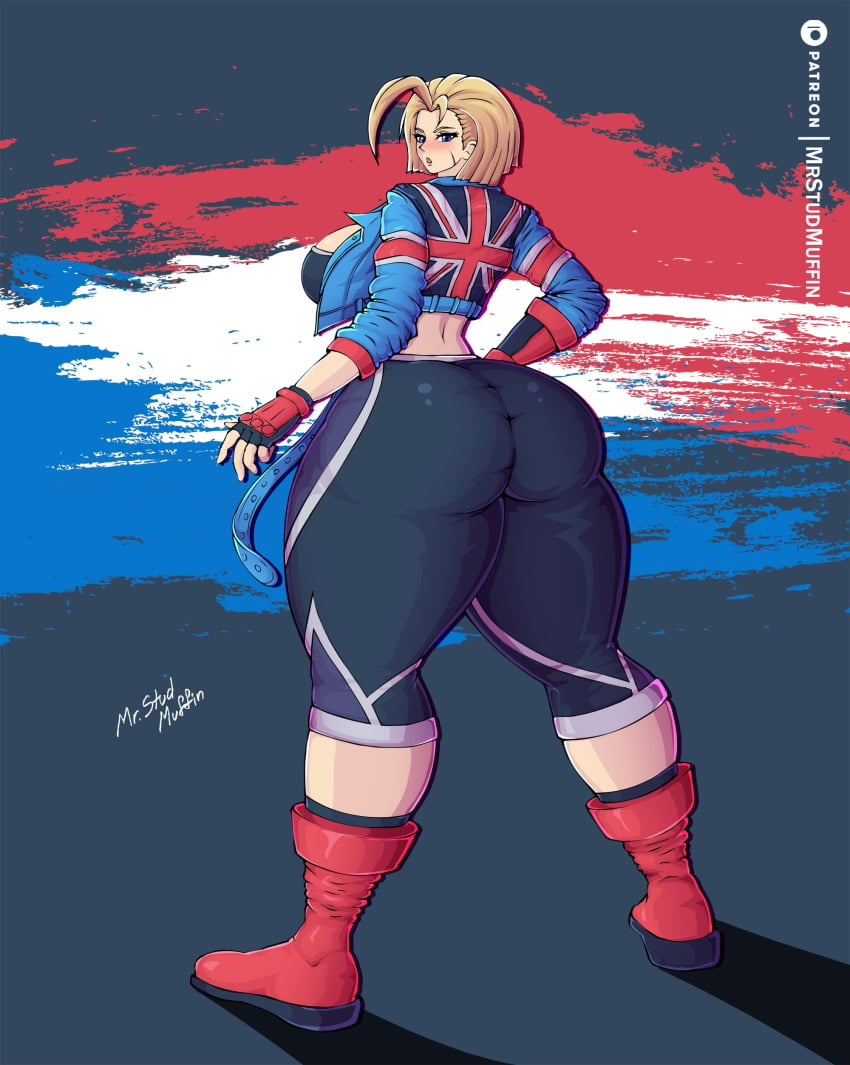 1girls ass back_view big_ass big_breasts big_butt breasts bubble_ass bubble_butt cammy_white dumptruck_ass dumptruck_butt fat_ass fat_butt female female_only fully_clothed huge_ass huge_butt mrstudmuffin solo street_fighter street_fighter_6 thick_ass thick_butt thick_thighs