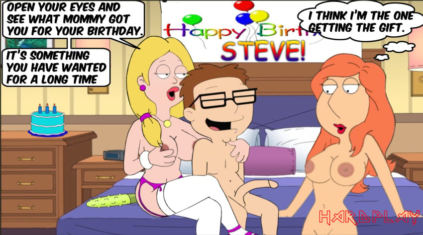 accurate_art_style american_dad big_breasts big_penis breasts family_guy francine_smith hardplay incest lois_griffin milf nipples penis steve_smith