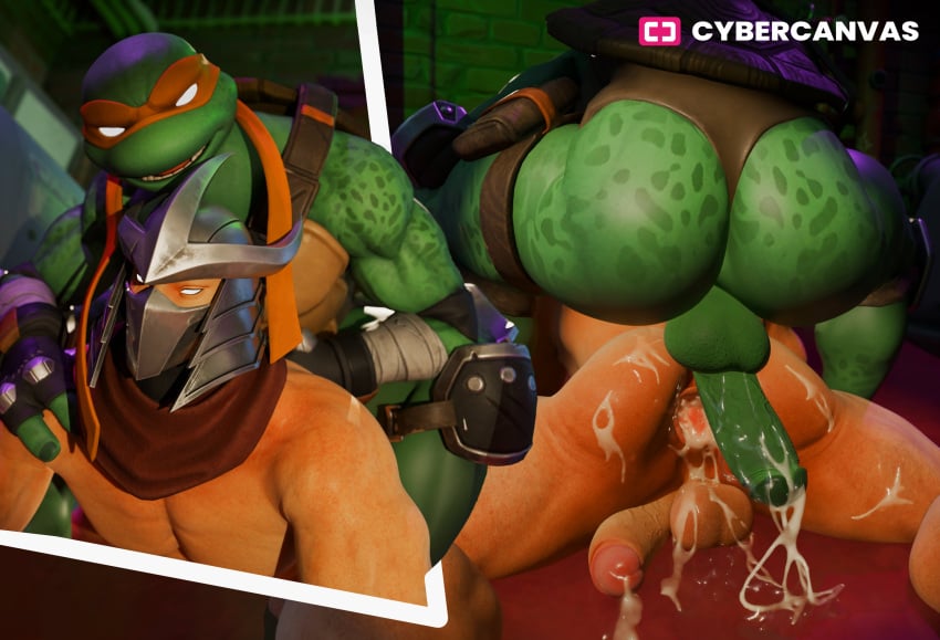 2boys 3d 3d_(artwork) anus ass balls big_ass big_butt cum cum_in_ass cum_inside cybercanvas fortnite gay gay_sex interspecies male male/male male_only michelangelo michelangelo_(fortnite) penetration penis sex teenage_mutant_ninja_turtles teenage_mutant_ninja_turtles_(fortnite) the_shredder tmnt_(fortnite) turtle