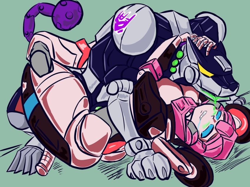 1girls 1monster arcee arcee_(energon) arms_around_head arms_up arms_wrapped_around_partner autobot big_cat black_body blue_eyes breasts claws cybertronian decepticon decepticon_insignia drool drool_on_face drool_string drooling drooling_on_partner drooling_onto_other embrace embracing felid feline female female_autobots female_focus femsub feral feral_male feral_on_female green_drool holding_head honooafterdark laying_on_back legs_up legs_wrap legs_wrapped_around_partner maledom missionary missionary_position missionary_sex paws pink_body pleasure_face ravage robot robot_boy robot_cat robot_female robot_feral robot_genitalia robot_girl robot_humanoid sex silver_body slobber slobber_on_face spiked_tail straight tail thrusting thrusting_into_pussy transformers transformers_energon vaginal_penetration wrapped_legs yellow_eyes zoophilia