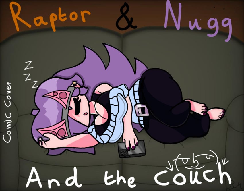 beaniebob breasts cropped_sweater feet friday_night_funkin girlfriend_(friday_night_funkin) nuggie raptor_(m8) reskin sleeping thighs trepidation_gf_(friday_night_funkin)