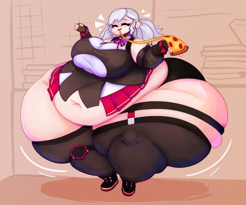 1girls ass_bigger_than_head ass_bigger_than_torso breasts_bigger_than_head bursting_butt cute fat huge_breasts hyper hyper_ass hyper_thighs long_hair massive_ass mysterydad overweight pizza solo_female tagme thick_thighs