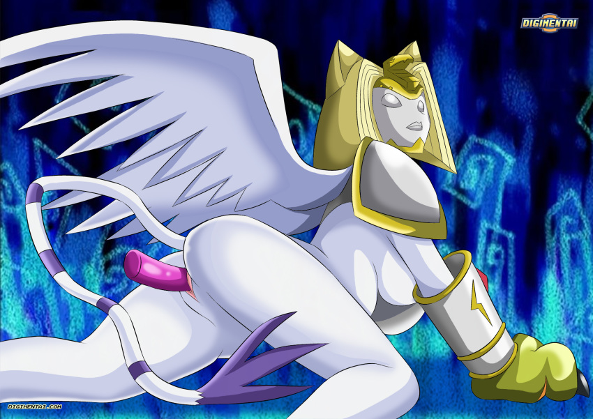 1girls digihentai digimon digimon_(species) digimon_adventure_02 dildo egyptian_mythology female female_only nefertimon solo sphinx tagme