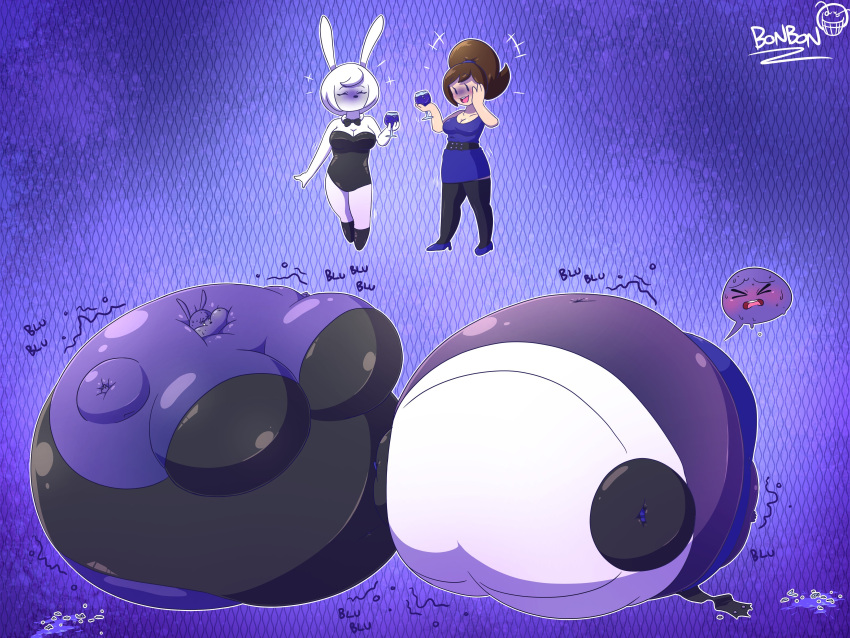 balloonbunnyboi big_breasts blueberry_inflation breasts inflation sunken_head sunken_limbs thick_thighs wide_hips