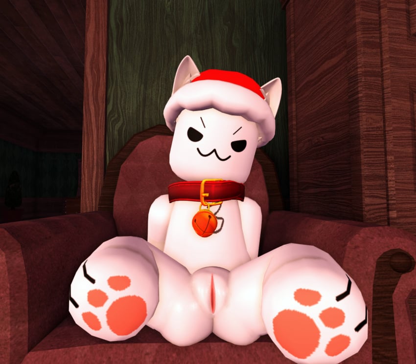 1girls 2024 3d christmas_hat collar doors_(roblox) furry furry_ears looking_at_viewer no_panties pawpads presenting presenting_pussy pussy request roblox roblox_avatar roblox_game roblox_rthro robloxian self_upload solo_focus spread_legs spreading tagme tpaktop white_body