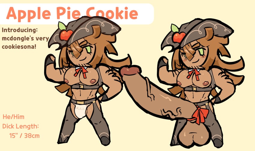 apple_pie_cookie_(mcdongle) bara big_balls big_pecs big_penis bow_on_penis cookie_run cookie_run_cock_edit cookie_run_kingdom cookie_run_ovenbreak cowboy huge_balls huge_cock huge_pecs hyper male_only mcdongle oc