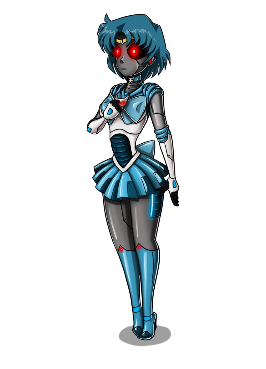 1girls ami_mizuno assimilation bishoujo_senshi_sailor_moon female female_only large_ass large_breasts marvel metal_transformation metallic_body post_transformation robot robot_girl robotization rosvo sailor_mercury solo thick_thighs transformation ultron wide_hips