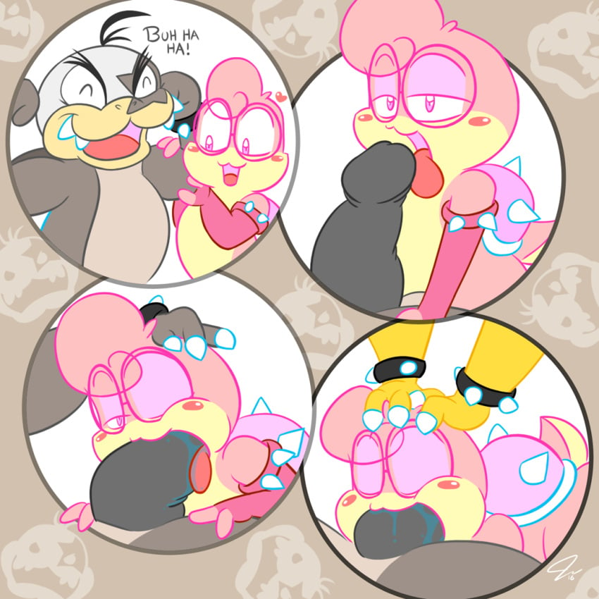 3boys gay gay_blowjob koopa koopaling koopalings male male_only mario_(series) morton_koopa_jr. multiple_boys nintendo oral penis psyredtails simple_background yaoi