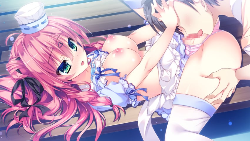 blush breasts censored cunnilingus game_cg maid nekohana_korone nipples oral panties pussy pussy_juice skyfish underwear wan_nyan_a_la_mode!