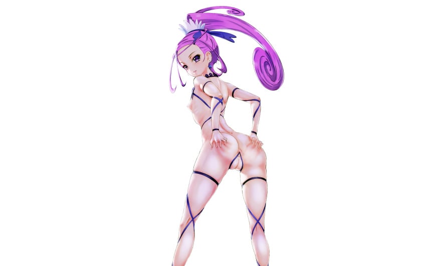 anal anus ass_grab breasts butt_ribbon cleft_of_venus cure_sword dokidoki!_precure fat_mons flat_chest innie_pussy kenzaki_makoto magical_girl nipples photoshop plump_vulva ponytail precure pretty_cure puffy_pussy purple_eyes purple_hair pussy rasukaru ribbons tied_hair uncensored white_background