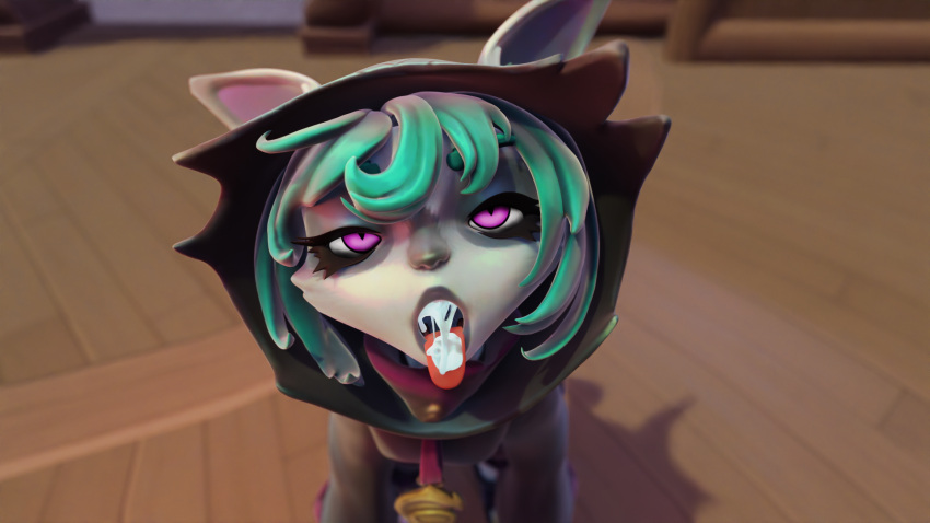 3d blender bunny cum cum_in_mouth cute emo emotionless furry lagomorph league_of_legends rabbit rabbit_ears rabbit_girl shortstack vex_(league_of_legends) yordle yordle_only