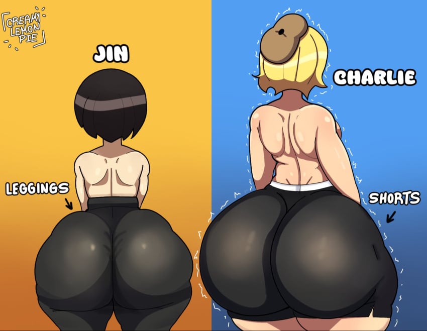 2femboys asian asian_male ass ass_focus beret big_ass big_butt charlie_(creamy_lemon_pie) creamy_lemon_pie dumptruck_ass femboy feminine feminine_male girly huge_ass japanese japanese_male jin_(creamy_lemon_pie) leggings leggings_only light-skinned_male light_skin male male_ass male_focus male_only oc original_character original_characters shaking shorts shorts_only thick thick_ass thick_boy thick_thighs trembling