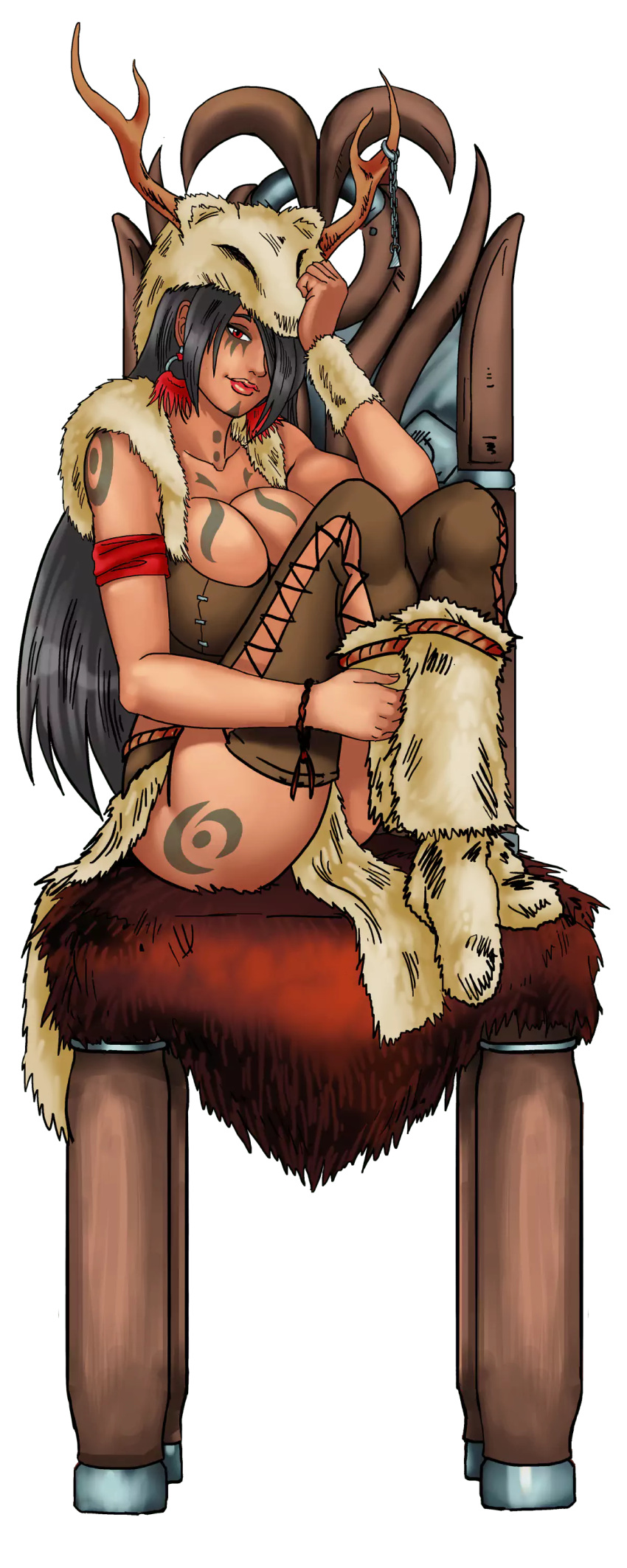 big_breasts female harem_heroes hentai_heroes hentai_heroes_character large_breasts long_hair long_legs looking_at_viewer nutaku png ponytail salem_(hentai_heroes) tan_skin thighs transparent_background transparent_clothing