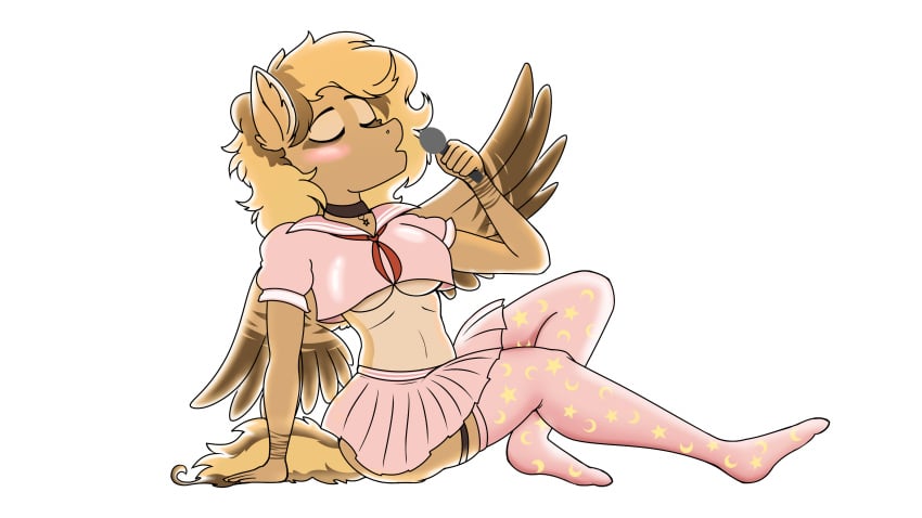 art_trade big_breasts female fih-art pegasus pony singing solo