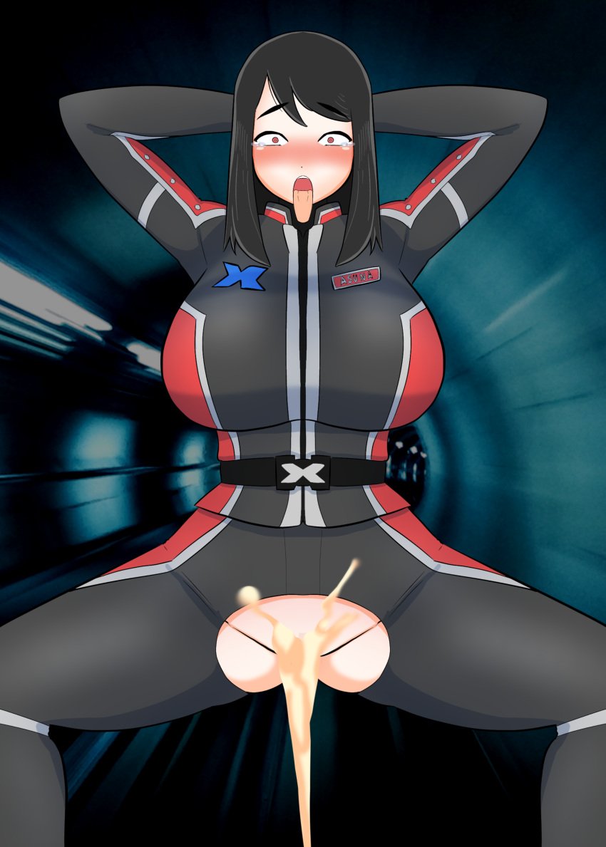 after_rape after_vaginal breasts clothed clothed_female clothing creople cum cum_drip cum_in_pussy cum_inside excessive_cum female large_breasts rape thick_thighs ubikitas ultraman_(franchise) ultraman_x yamasa_asuna