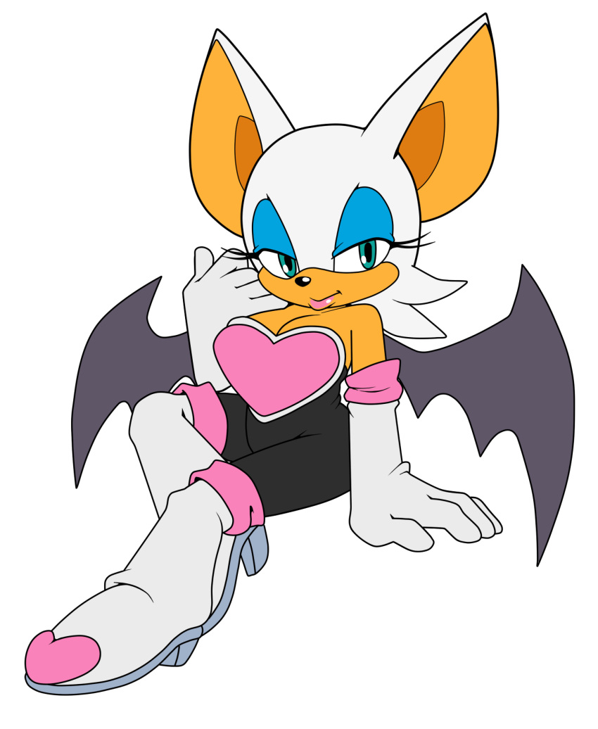 1girls anthro arm_support bare_shoulders bat_ears bat_humanoid bat_wings big_breasts blue_eyes bodysuit breasts cleavage clothes clothing elbow_gloves eyelashes furry half-closed_eyes leatherruffian looking_at_viewer on_model pink_lips pink_lipstick rouge_the_bat sega sonic_(series) sonic_the_hedgehog_(series) thick_thighs transparent_background wide_hips