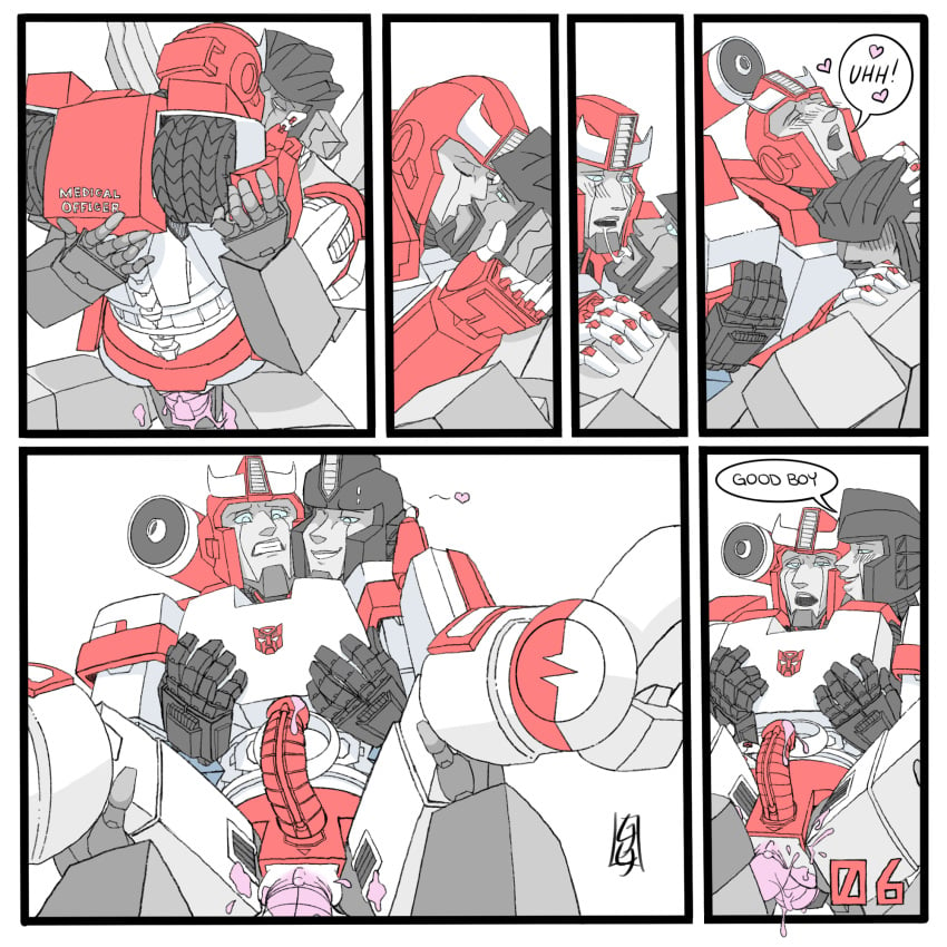 alien alien_humanoid alien_male autobot bouncing_on_penis comic comic_page comic_panel cradling cradling_another cuntboy cuntboy_sans_balls dialogue double_penetration double_vaginal_penetration drool drool_from_kiss drool_on_face drool_string good_boy grabbing_breasts grabbing_chest heat heat_cycle herm hermaphrodite in_heat intersex kissing male maleherm mecha moaning moaning_in_pleasure multi_genitalia nuefass orgy overdose penis perceptor plot pov pussy ratchet_(transformers) robot robot_alien robot_humanoid robot_male science scientific_experiment spread_legs tit_grab transformers transformers_g1 transformers_idw wheeljack