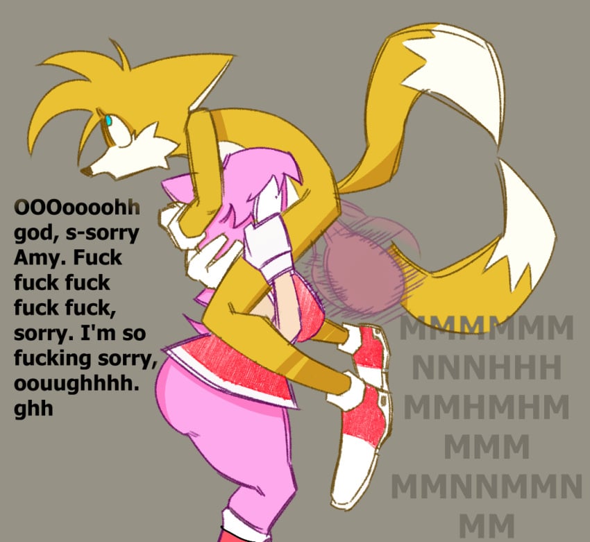 2_tails amy_rose anthro_on_anthro apologetic_rape apologizing apology ass big_ass blue_eyes canid cling dress dubious_consent eulipotyphlan face_fucking female female_penetrated forced_oral fox garbageboxxxed hedgehog irrumatio male male_penetrating_female miles_prower pink_fur sega sonic_(series) tails third-party_edit yellow_fur younger_dom_older_sub younger_male younger_penetrating_older