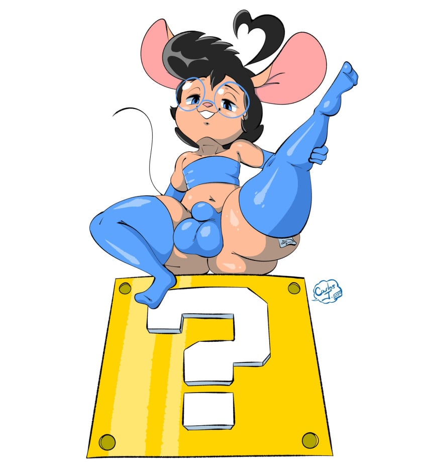 2024 ?_block anthro balls carlos_jurado_cartoons clothed clothing genitals hi_res legwear male mammal mario_(series) mouse murid murine navel nintendo partially_clothed polito_(cjr_cartoons) rodent slutty_clothing solo super_mario_bros. tail teapot_(body_type) thick_thighs thigh_highs wide_hips