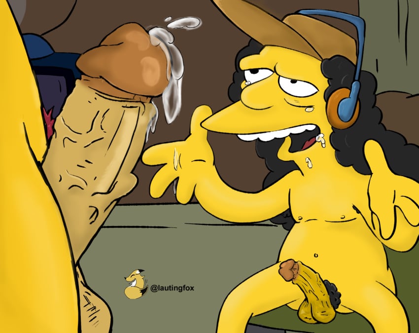 balls couple dick erection gay lautingfox long_hair otto_mann penis semen sucking sucking_penis the_simpsons toony yaoi