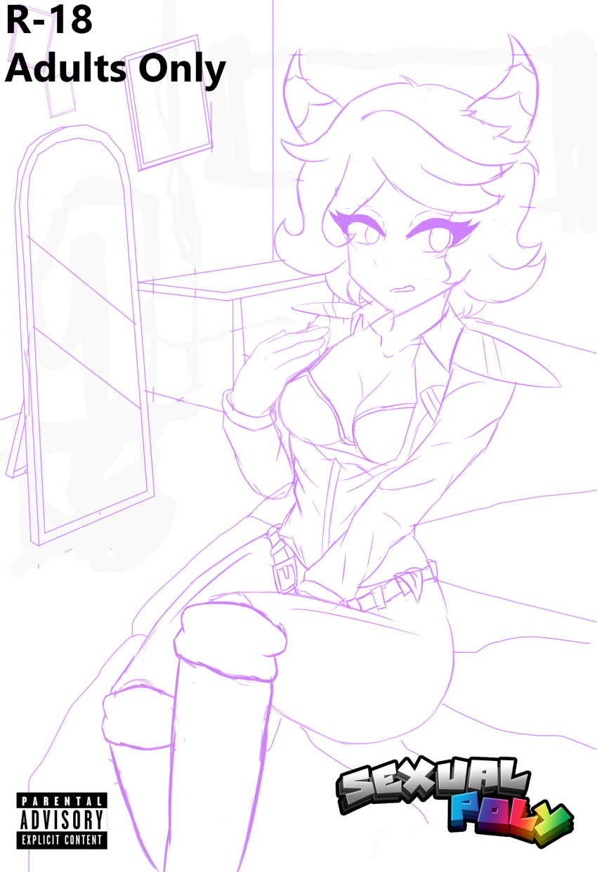 april_fools black_and_white breasts lila_(superpoly) logo sexualpoly simple_background sketch superpoly wip xd
