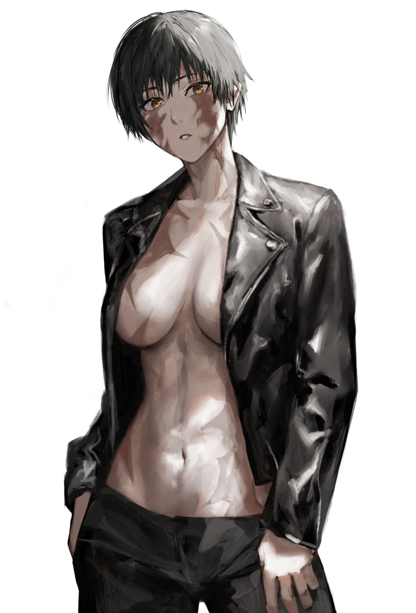 female female_only jujutsu_kaisen leather_clothing leather_jacket raberu_ruru tagme tomboy very_short_hair zenin_maki