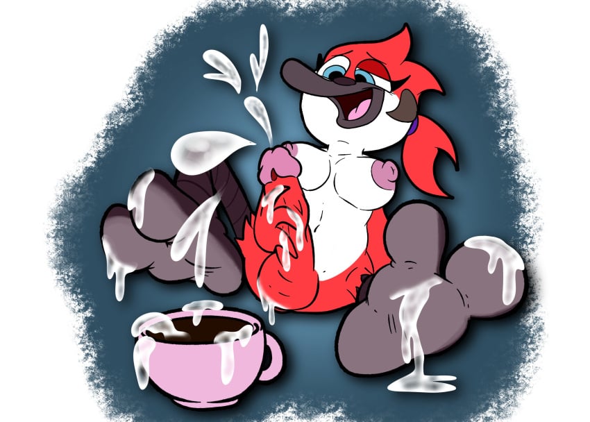 1futa anthro avian avian_feet baggy_(artist) balls breasts cartoon_network coffee cum cum_in_drink cum_on_feet cum_on_self cumming_from_masturbation cumming_in_food cumshot feet foot_fetish furry futanari looking_pleasured margaret margaret_smith_(regular_show) masturbation penis regular_show solo solo_futa warner_brothers