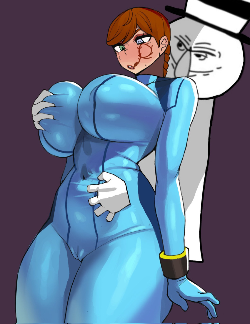 1boy 1boy1girl 1girls beelceteam beelceverse beelceverse_knights benson big_breasts breast_grab como_tan_muchacho edit elegantede jackreaper metroid samus_aran samus_aran_(cosplay) shitty_edit thick_thighs third-party_edit voluptuous_female