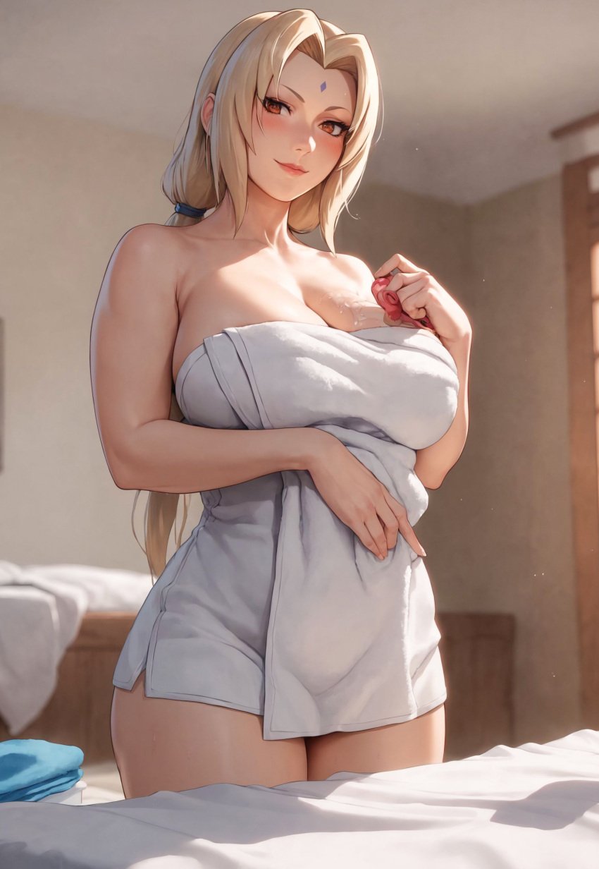 1girls ai_generated alex-schura big_breasts blonde_hair blush boruto:_naruto_next_generations bottle breasts brown_eyes busty child_bearing_hips cleavage completely_nude completely_nude_female facial_mark female female_focus female_only forehead_mark gilf holding_object hourglass_figure huge_breasts indoors large_breasts light-skinned_female light_skin lipstick looking_at_viewer lotion lotion_bottle low_twintails makeup massage_table mature mature_female mature_woman milf mommy nai_diffusion naked_towel naruto naruto:_the_last naruto_(classic) naruto_(series) naruto_shippuden nude nude_female older_woman oppai pouring pouring_on_breasts pouring_on_self seductive seductive_body shiny shiny_hair shiny_skin skindentation smile smooth_skin solo solo_focus spa squeezing stable_diffusion standing table thick thick_body thick_thighs thighs towel towel_only tsunade twintails very_long_hair voluptuous voluptuous_female wide_hips