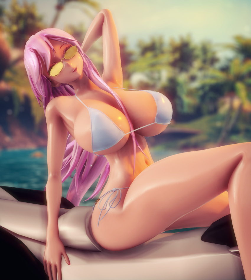 3d anya_jackal big_breasts bimbo huge_breasts large_breasts megurine_luka mmd pink_hair sunglasses tagme tinted_eyewear vocaloid yellow-tinted_eyewear