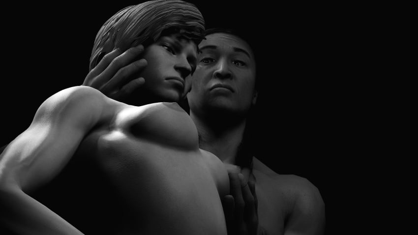 3d 3d_(artwork) 3d_model black_and_white cassie_cage dark-skinned_male dark_skin doubledipdelish female fondling_breast human human_female interracial interracial_sex light-skinned_female light_skin male male/female mortal_kombat mortal_kombat_11 netherrealm_studios shang_tsung sorcerer touching_breast villain_on_heroine