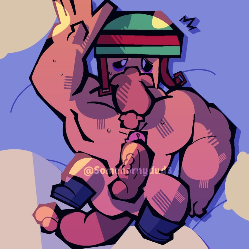 anthro artist_name bed big_penis brawl_stars cartoony dilf erect_penis erection gay hank_(brawl_stars) helmet laying_on_bed legs_up military_hat muscles muscular muscular_male nude_anthro nude_male orange_skin shoes_on shrimp shrimp_humanoid shrimp_tail simple_background somehornydud3 submissive_anthro sweaty tagme tired_eyes