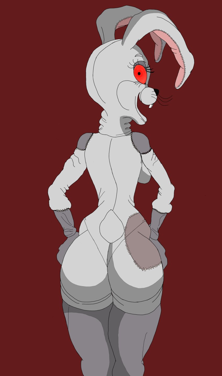 1girls ass female five_nights_at_freddy's five_nights_at_freddy's:_security_breach rabbit_suit rabbit_tail solo vanny_(fnaf) white_fur