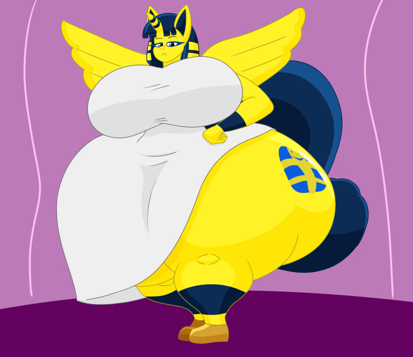 animal_crossing ankha anthro anthro_only big_ass big_breasts breasts bubble_butt female furry huge_ass huge_breasts thick_thighs user3345 wide_hips