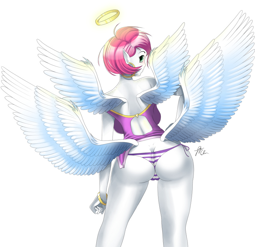 1girls angel artist_request ass female halo panties rubi solo tagme uncensored video_games wings wings_of_vi