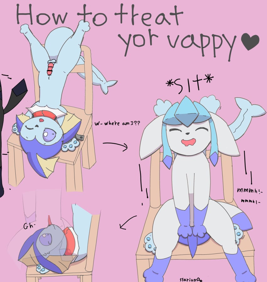 absurd_res bondage bound censored chair collar dominant duo eeveelution erected_penis facesitting female femdom feral forced furniture generation_1_pokemon generation_4_pokemon glaceon hi_res male malesub nintendo penis pokemon pokemon_(species) sitting_on_another sitting_on_face slave stariun story story_in_description submissive_male vaporeon xray_view