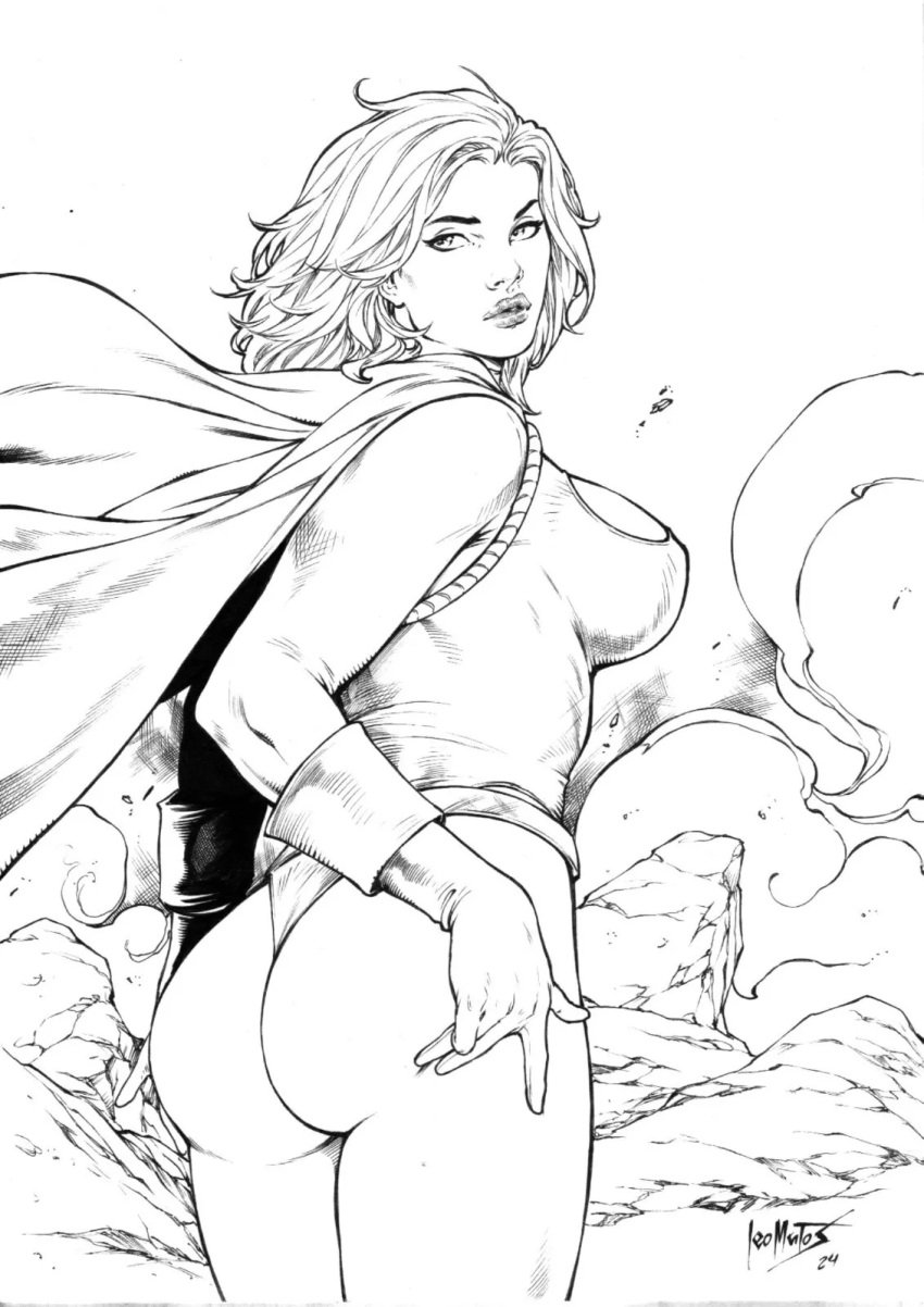 ass big_ass big_breasts blonde_hair blue_eyes breasts bubble_butt dc dc_comics huge_ass karen_starr large_ass large_breasts legs leo_matos looking_pleasured power_girl superman_(series) thick_ass thick_thighs