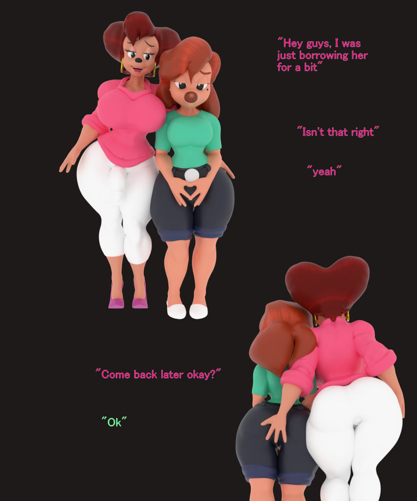 3d a_goofy_movie anthro big_ass big_butt comic curvaceous curvy disney fat_ass female femdom futa_on_female futanari goof_troop heperson milf peg_pete roxanne_(goof_troop) shortstack thick thick_ass thick_thighs voluptuous