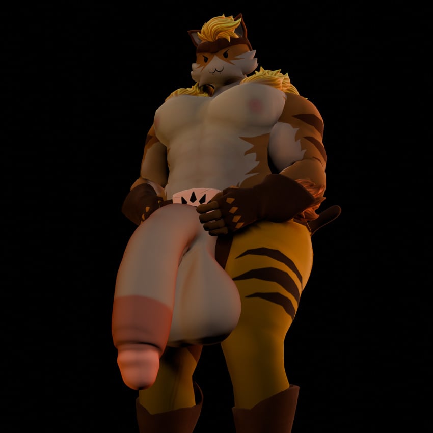 big_pecs flaccid_penis fortnite fortnite:_battle_royale gay huge_balls huge_cock james_meowscles male male_only marvel marvel_comics meowtooth_(fortnite) muscular_male thick_thighs