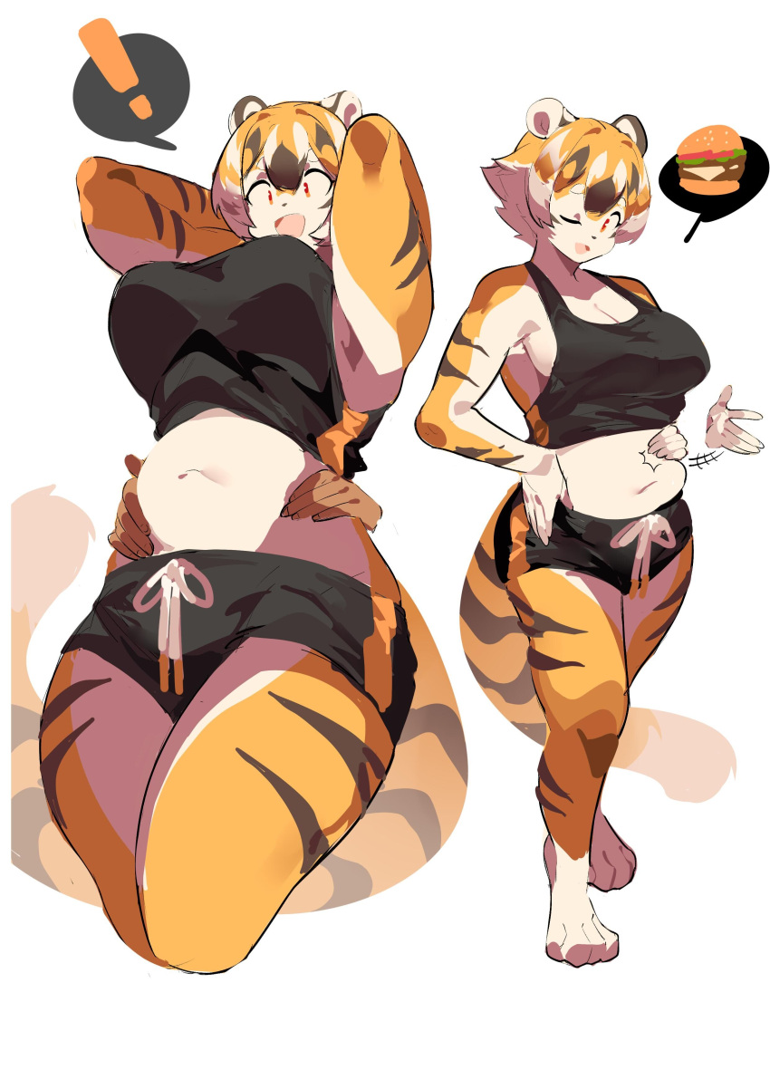 big_breasts breasts cleavage feline female furry huge_breasts mei_xiang mx99926 slightly_chubby thick_thighs tiger tiger_girl wide_hips