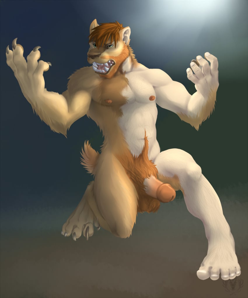 4_toes 5_fingers 5_toes abs anthro arm_tuft artist_logo athletic athletic_anthro athletic_human athletic_male balls beard biceps brown_beard brown_body brown_facial_hair brown_fur brown_hair brown_lips brown_nose canid canine claw_growth claws crouching curled_fingers dewclaw ears_back elbow_tuft erection facial_hair facial_hair_to_fur feet finger_claws fingers fluffy fluffy_tail fur fur_growth genitals green_eyes grey_claws growth hair hair_to_fur hi_res human human_to_anthro humanoid_feet humanoid_genitalia humanoid_penis kneeling lips logo looking_at_hand male mammal mid_transformation mythological_canine mythological_creature mythology navel neck_tuft nipples nude on_one_knee open_mouth pecs penis pink_nipples pivoted_ears plantigrade plantigrade_to_digitigrade pubes shaded simple_background snout snout_growth soft_shading solo species_transformation tail tail_growth tan_body tan_fur teeth toe_claws toes tongue transformation tuft vallhound were werecanid werecanine werewolf wolfied