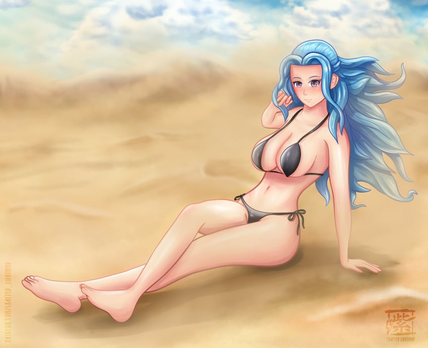 1girls bikini black_bikini blue_hair crafted_lightning desert female female_only nefertari_vivi one_piece shounen_jump solo solo_female tagme