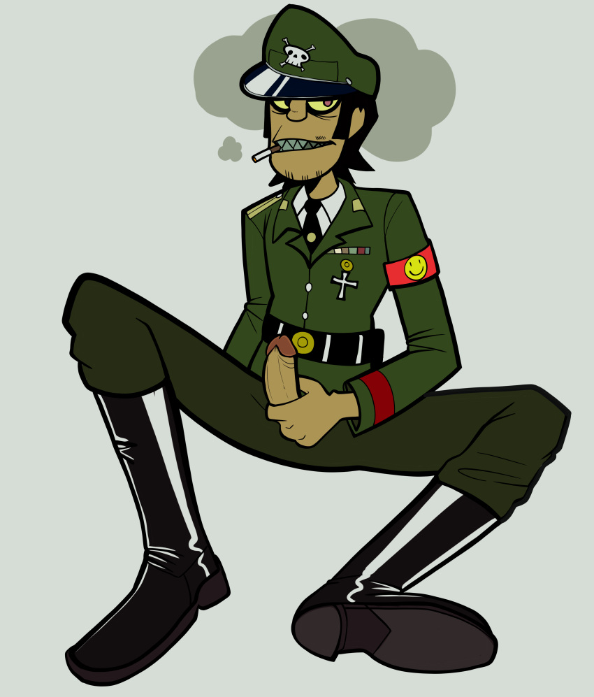 gorillaz masturbation murdoc_niccals nazi_uniform tagme