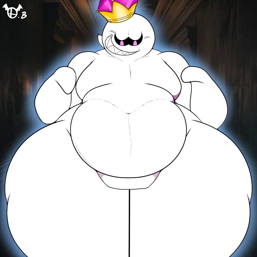 1:1 alternate_version_at_source artist_logo belly belly_overhang better_version_at_source black_sclera boo_(mario) crown crown_only featureless_crotch featureless_hands front_view fupa grin headgear hi_res huge_hips huge_thighs humanoid humanoidized king_boo logo looking_down luigi's_mansion male mario_(series) narrowed_eyes navel nintendo omegabrawl overweight overweight_humanoid overweight_male pink_eyes portrait screencap screencap_background sharp_teeth smile solo super_mario_bros. teeth thick_thighs third-party_edit three-quarter_portrait white_body wide_hips