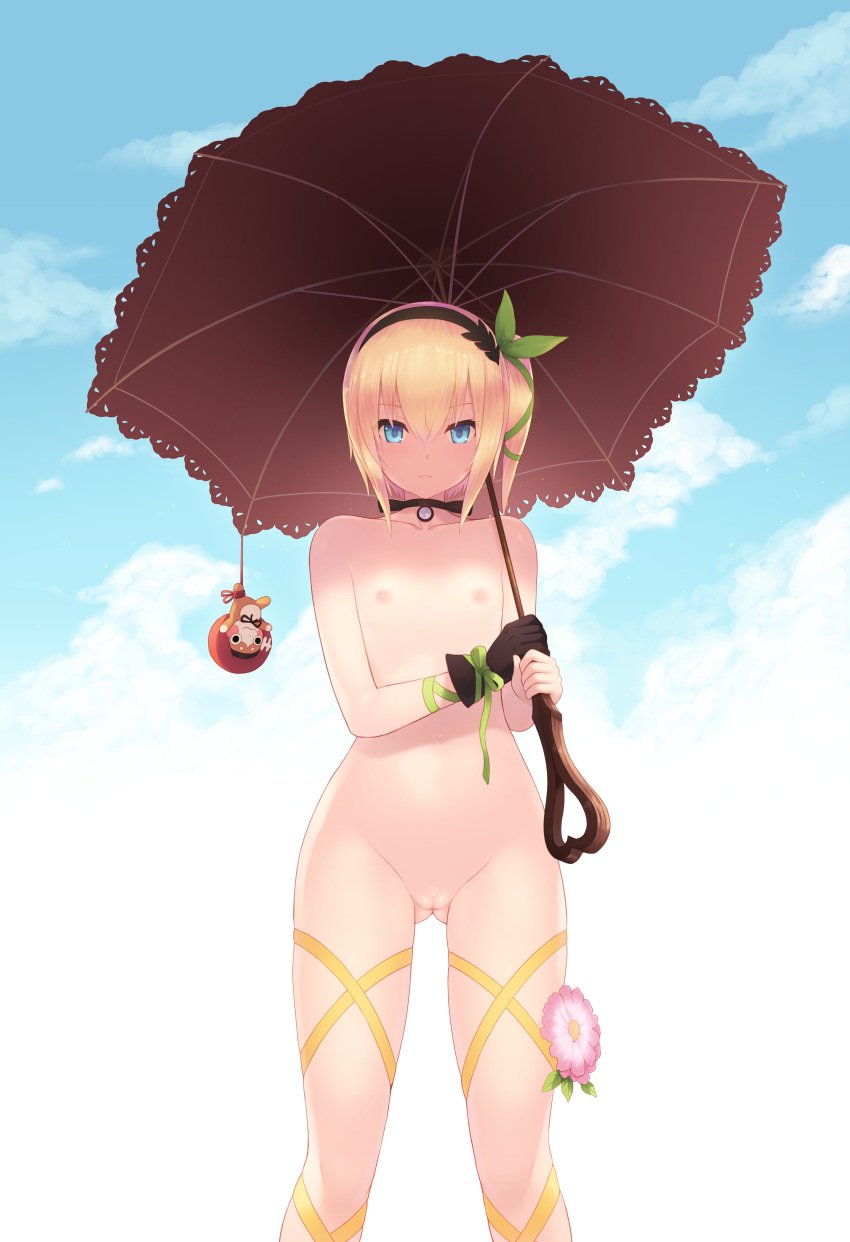 cait edna edna_(tales) naked nipples pussy tales_of_(series) tales_of_zestiria umbrella uncensored