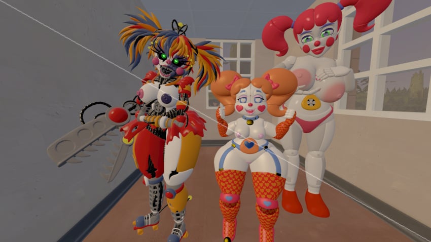 3d 3girls baby_(fnafsl) circus_baby circus_baby_(fnaf) five_nights_at_freddy's five_nights_at_freddy's:_sister_location freddy_fazbear's_pizzeria_simulator scrap_baby scrap_baby_(fnaf) sexbot_circus_baby source_filmmaker