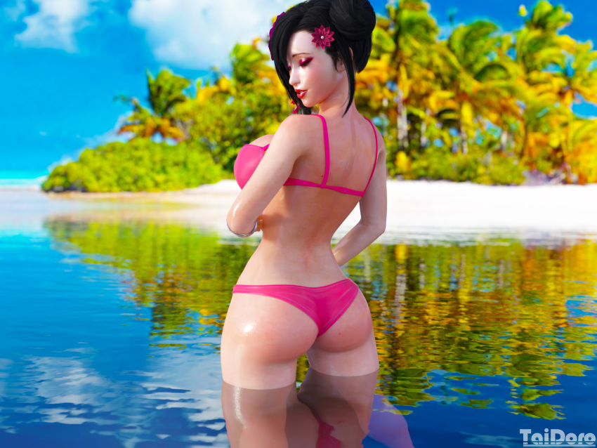 3d 3d_(artwork) 3dx beach bikini final_fantasy final_fantasy_vii final_fantasy_vii_rebirth final_fantasy_vii_remake pinup taidoro tifa_lockhart tifa_lockhart