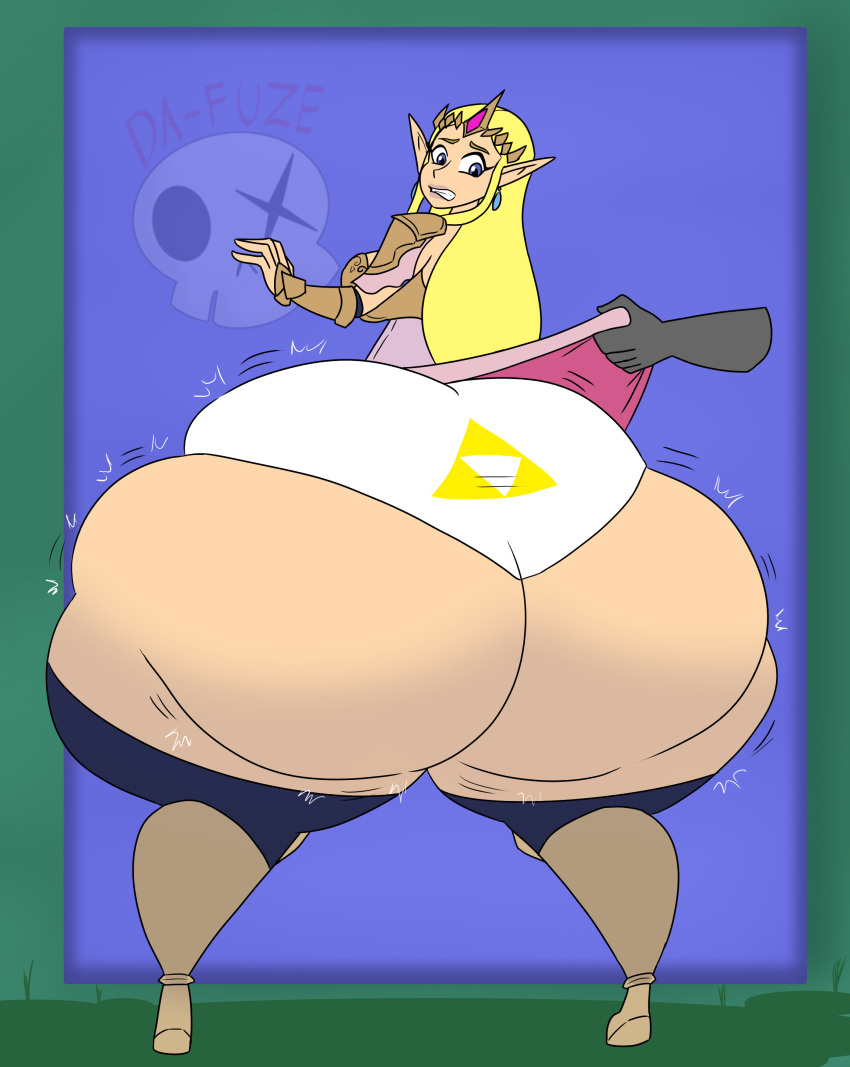 1girls ass ass_cleavage big_ass big_butt blonde_hair blue_eyes bottom_heavy bubble_ass bubble_butt da-fuze disembodied_hand dress_lift dumptruck_ass fat_ass fat_butt female female_only huge_ass huge_butt hylian hylian_ears hyper hyper_ass hyper_thighs hyrule_warriors hyrule_warriors_legends large_ass large_breasts large_butt light-skinned_female light_skin long_ears long_hair looking_back panties princess_zelda shoulder_armor the_legend_of_zelda thick_ass thick_thighs tiara tight_pants triforce_earrings triforce_mark triforce_panties wide_hips zelda_(hyrule_warriors)