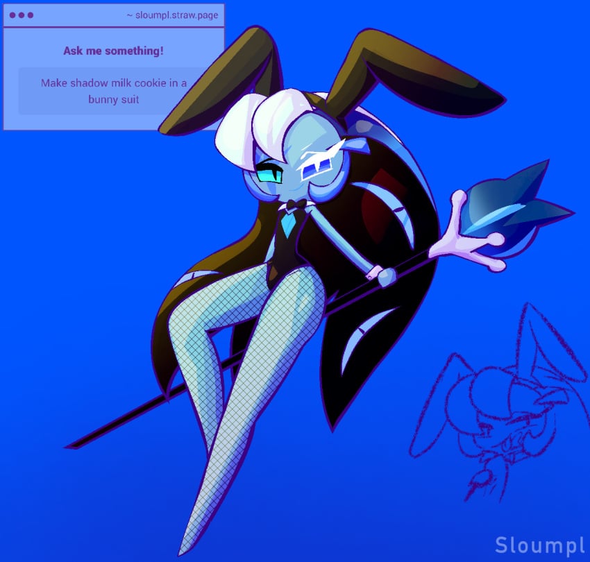 bunnysuit cookie_run cookie_run_kingdom gay male request self_upload shadow_milk_cookie sloumpl strawpage_request tagme