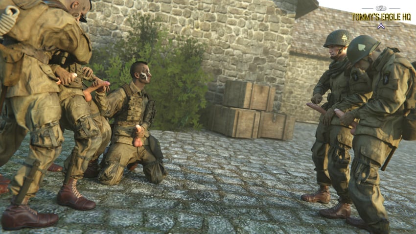 army caught_in_the_act erection exhibitionism gay gay_male gay_sex group group_sex jerking_off jerkingoff jerkingoff_together masturbation medal_of_honor_airborne military mutual_masturbation orgy outdoors pointing soldier soldiers tommys_eagle_hq uniform voyeur ww2